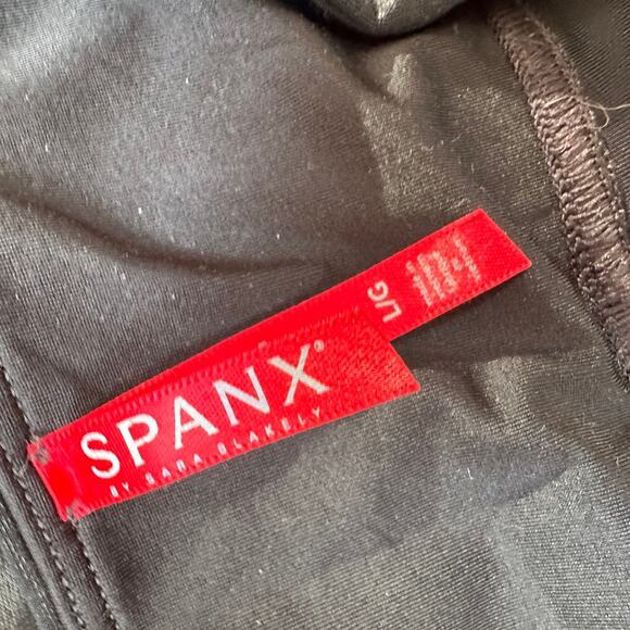 Spanx Faux Leather Moto Legging Black Women's LARGE Ankle Length - Picture 8 of 11